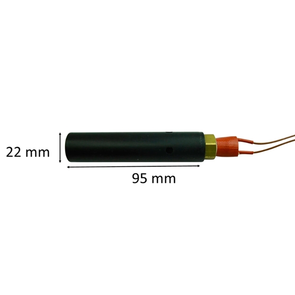 Igniter round ceramic with sheath for pellet stove: 22 mm x 95 mm 330 Watt